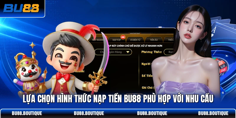 Lựa chọn hình thức nạp tiền BU88 phù hợp với nhu cầu